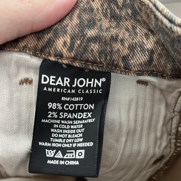 Dear John Gisele Brown and Black Leopard High Rose Skinny Jeans Size 26 - Picture 8 of 9